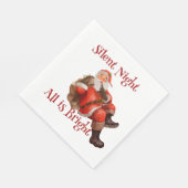 Weihnachten Weihnachtsklaus Winking Stille Nacht Serviette (Ecke)