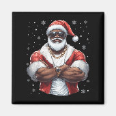 Weihnachten Weihnachtsklaus Xmas Cool Black Africa Magnet (Vorne)