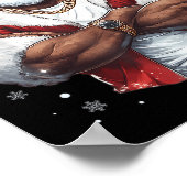 Weihnachten Weihnachtsklaus Xmas Cool Black Africa Poster (Ecke)