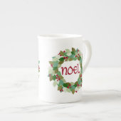 Weihnachten Weihnachtskranz | Feierlich Porzellantasse (Vorderseite Rechts)