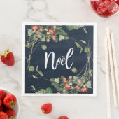 Weihnachten/Weihnachtskranz mit Beeren Serviette (Beispiel)