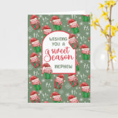 Weihnachten Weihnachtskuchen für Nephew Karte (Gelbe Blume)