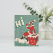 Weihnachten Weihnachtsmann auf dem Dach (Stehend Vorderseite)