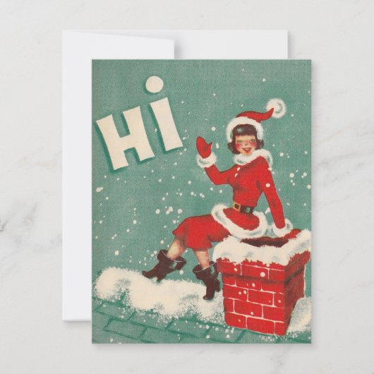 Weihnachten Weihnachtsmann auf dem Dach (Vorderseite)