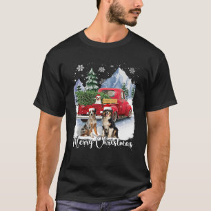 Weihnachten Weihnachtsmann Australischer Schäferhu T-Shirt
