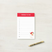 Weihnachten Weihnachtsmann bearbeitet Dinge, die z Post-it Klebezettel (Auf Schreibtisch)