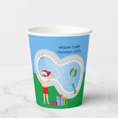 Weihnachten Weihnachtsmann Custom Pool Party Pappbecher (Rückseite)