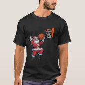 Weihnachten Weihnachtsmann Dunking a Basketball Ki T-Shirt (Vorderseite)