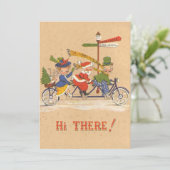 Weihnachten, Weihnachtsmann, Fahrrad Einladung (Stehend Vorderseite)