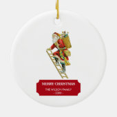 Weihnachten Weihnachtsmann & Geschenke Keramik Ornament (Hinten)