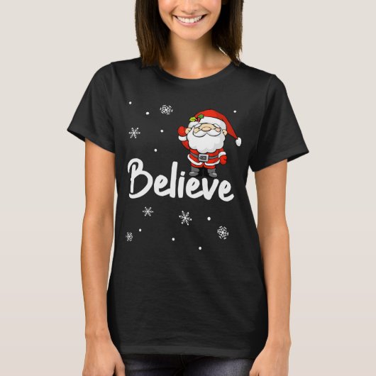 Weihnachten Weihnachtsmann glauben T-Shirt (Vorderseite)
