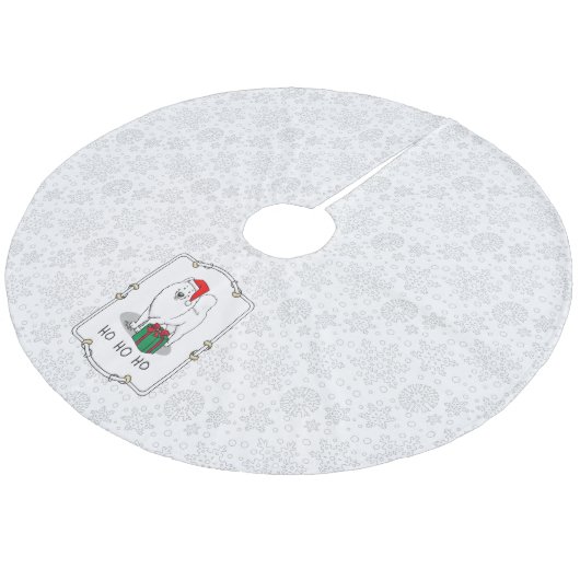 Weihnachten Weihnachtsmann Hat Samoyed Dog Funny Fleece Weihnachtsbaumdecke (Schrägansicht)