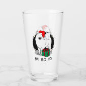 Weihnachten Weihnachtsmann Hat Samoyed Dog Funny Glas (Rückseite)