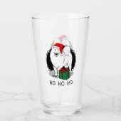 Weihnachten Weihnachtsmann Hat Samoyed Dog Funny Glas (Vorderseite)