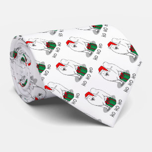 Weihnachten Weihnachtsmann Hat Samoyed Dog Funny Krawatte