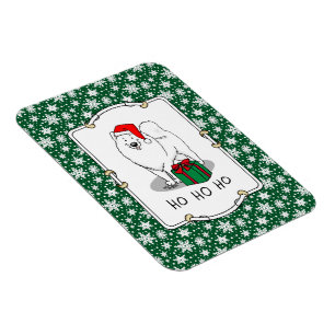 Weihnachten Weihnachtsmann Hat Samoyed Dog Funny Magnet