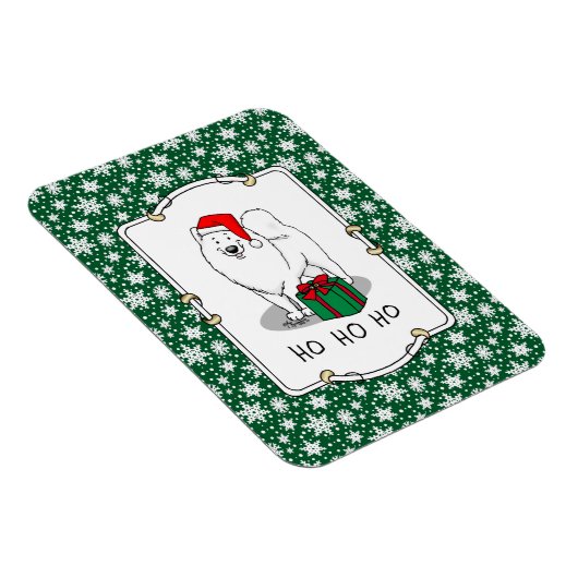 Weihnachten Weihnachtsmann Hat Samoyed Dog Funny Magnet (Rechte Seite)