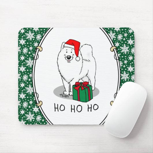 Weihnachten Weihnachtsmann Hat Samoyed Dog Funny Mousepad (Mit Mouse)