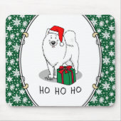Weihnachten Weihnachtsmann Hat Samoyed Dog Funny Mousepad (Vorne)