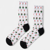 Weihnachten Weihnachtsmann Hat Samoyed Dog Funny Socken (Linkes Detail)