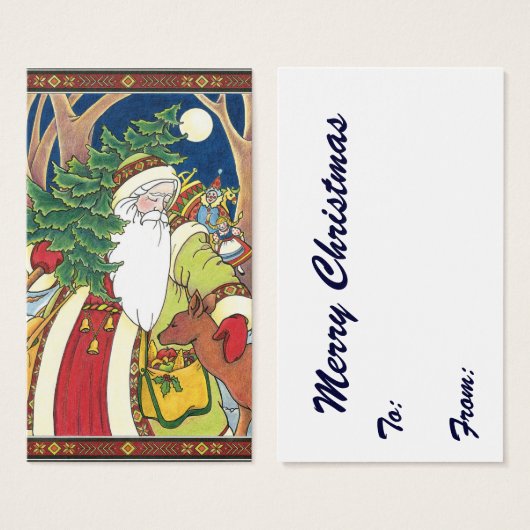 Weihnachten, Weihnachtsmann, Hirsch im Wald (Vorne & Hinten)
