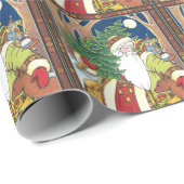 Weihnachten, Weihnachtsmann, Hirsch im Wald Geschenkpapier (Rolleneckpunkt)