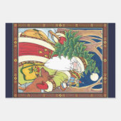Weihnachten, Weihnachtsmann, Hirsch im Wald Geschenkpapier Set (Vorderseite 3)