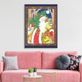 Weihnachten, Weihnachtsmann, Hirsch im Wald Leinwanddruck (Insitu (Wohnzimmer))