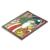 Weihnachten, Weihnachtsmann, Hirsch im Wald Notizblock (Linke Seite)