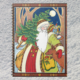 Weihnachten, Weihnachtsmann, Hirsch im Wald Notizblock