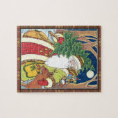 Weihnachten, Weihnachtsmann, Hirsch im Wald Puzzle (Horizontal)