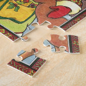 Weihnachten, Weihnachtsmann, Hirsch im Wald Puzzle (Seite)