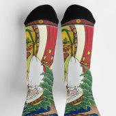 Weihnachten, Weihnachtsmann, Hirsch im Wald Socken (Oben)