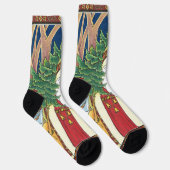 Weihnachten, Weihnachtsmann, Hirsch im Wald Socken (Rechts)