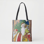 Weihnachten, Weihnachtsmann, Hirsch im Wald Tasche (Vorderseite)