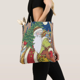 Weihnachten, Weihnachtsmann, Hirsch im Wald Tasche