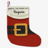 Weihnachten Weihnachtsmann ich war Nice Custom Kleiner Weihnachtsstrumpf (Vorderseite)