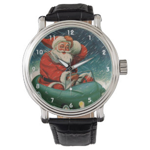 Weihnachten, Weihnachtsmann im Niedlichen Auto Armbanduhr