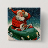 Weihnachten, Weihnachtsmann im Niedlichen Auto Button (Vorderseite)
