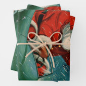 Weihnachten, Weihnachtsmann im Niedlichen Auto Geschenkpapier Set (Beispiel)