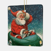 Weihnachten, Weihnachtsmann im Niedlichen Auto Keramikornament (Links)