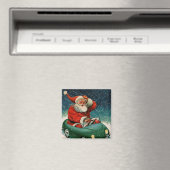 Weihnachten, Weihnachtsmann im Niedlichen Auto Magnet (In Situ (Geschirrspüler))