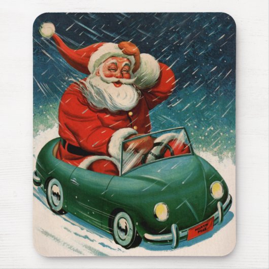 Weihnachten, Weihnachtsmann im Niedlichen Auto Mousepad (Vorne)