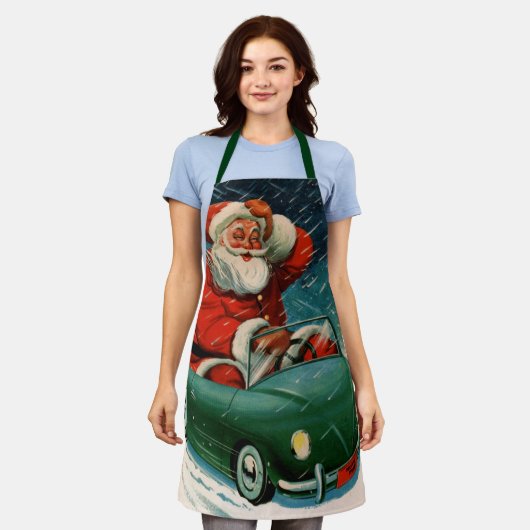 Weihnachten, Weihnachtsmann im Niedlichen Auto Schürze (Getragen)
