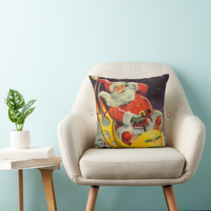 Weihnachten, Weihnachtsmann in einem Raumschiff Kissen