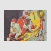 Weihnachten, Weihnachtsmann in einem Raumschiff Seidenpapier (Vorderseite)