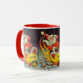 Weihnachten, Weihnachtsmann in einem Raumschiff Tasse (Vorderseite Links)