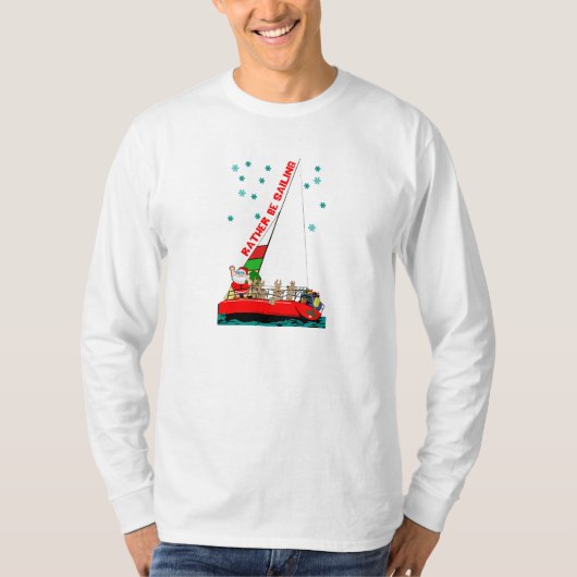 Weihnachten Weihnachtsmann in Sailboat T - Shirt (Vorderseite)