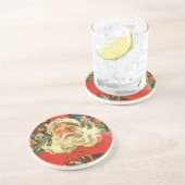 Weihnachten, Weihnachtsmann in Sleigh mit Spielzeu Getränkeuntersetzer (Seite)