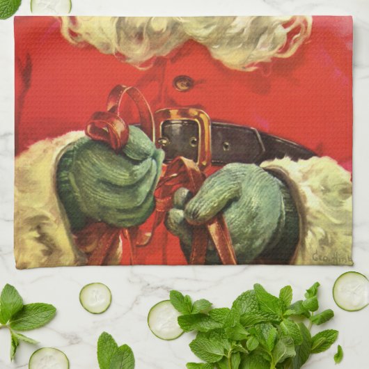 Weihnachten, Weihnachtsmann in Sleigh mit Spielzeu Handtuch (Gefaltet)